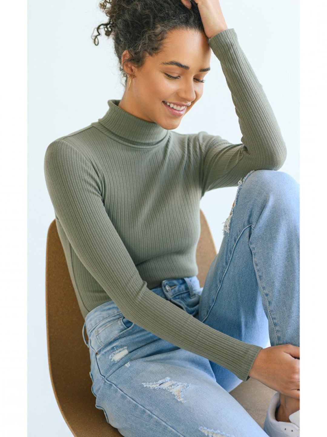 Multi Ribbed Turtleneck Bodysuit (FWT1306) – Fashionmille
